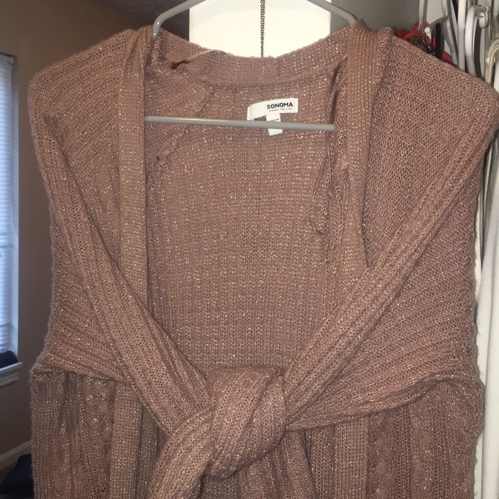 Glitter infused mauve cardigan